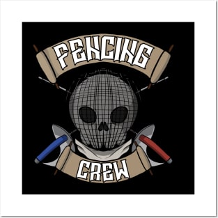 Fencing crew Jolly Roger pirate flag Posters and Art